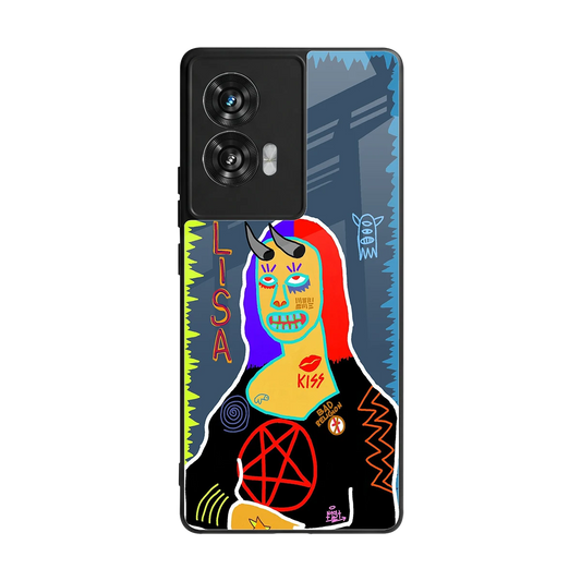 Rebel Lisa back phone cover | glass case for motorola edge 50 fusion