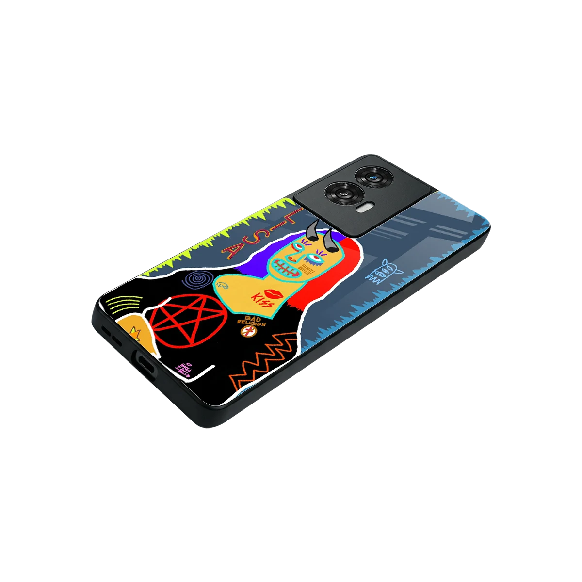 Rebel Lisa stylish phone case for motorola edge 50 fusion | glossy glass and slim fit