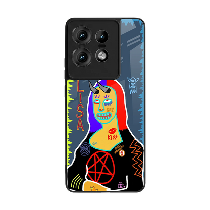 Rebel Lisa back phone cover | glass case for motorola edge 50 pro