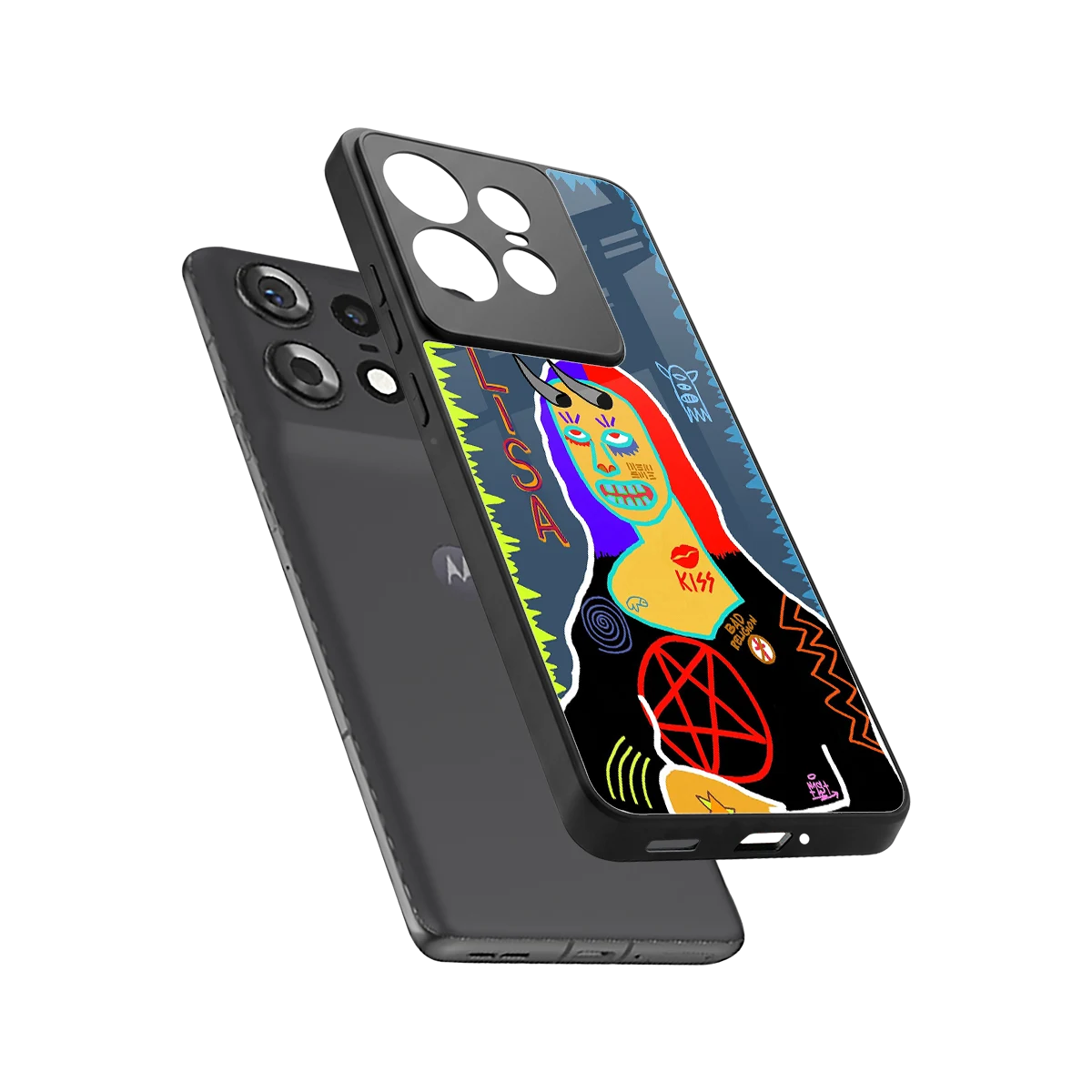 Rebel Lisa sleek motorola edge 50 pro cover with tempered glass back and TPU edges