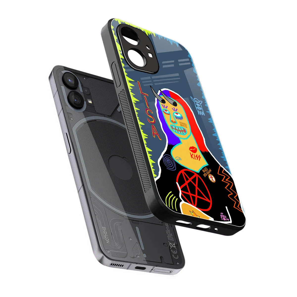 Rebel Lisa sleek nothing phone 1 cover with tempered glass back and TPU edges