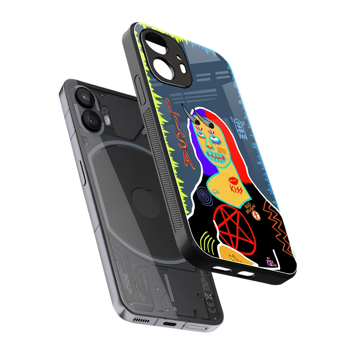 Rebel Lisa sleek nothing phone 2 cover with tempered glass back and TPU edges