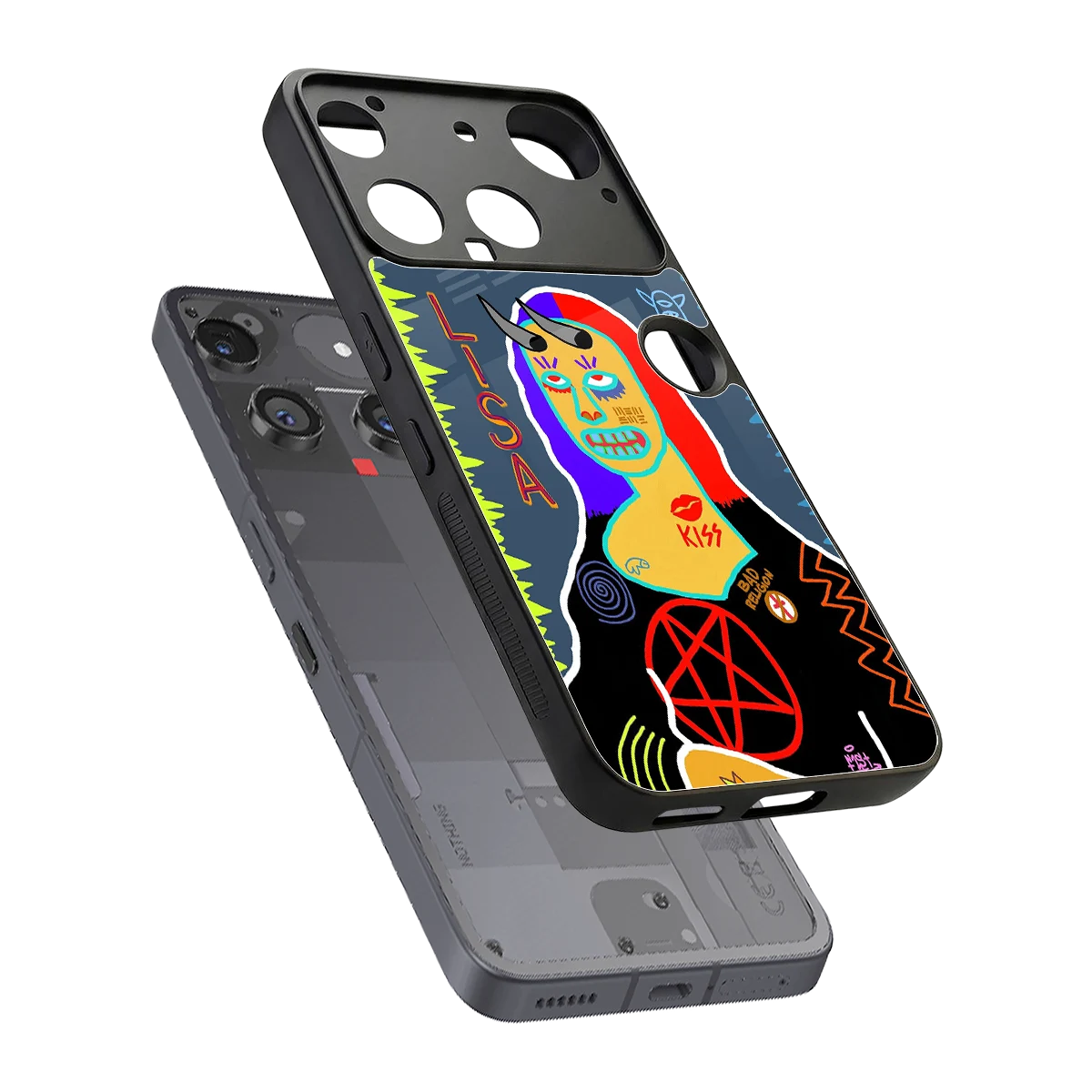 Rebel Lisa sleek nothing phone 3 cover with tempered glass back and TPU edges