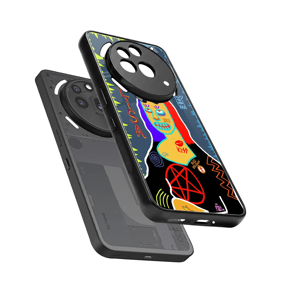 Rebel Lisa sleek nothing phone 3a pro cover with tempered glass back and TPU edges