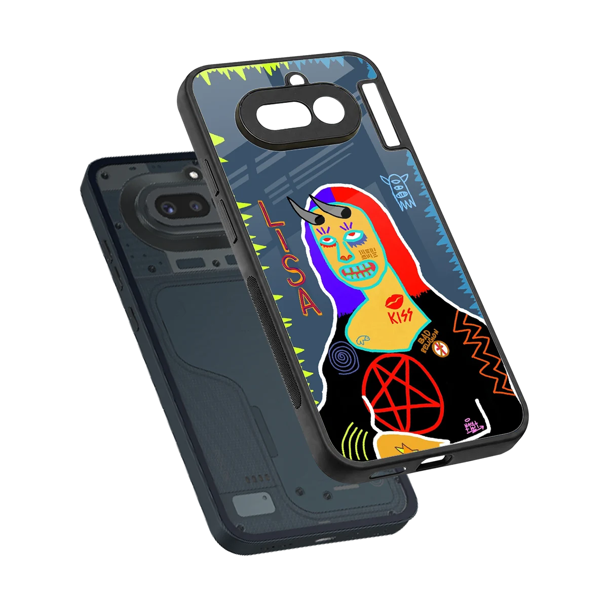 Rebel Lisa sleek nothing phone 4a cover with tempered glass back and TPU edges