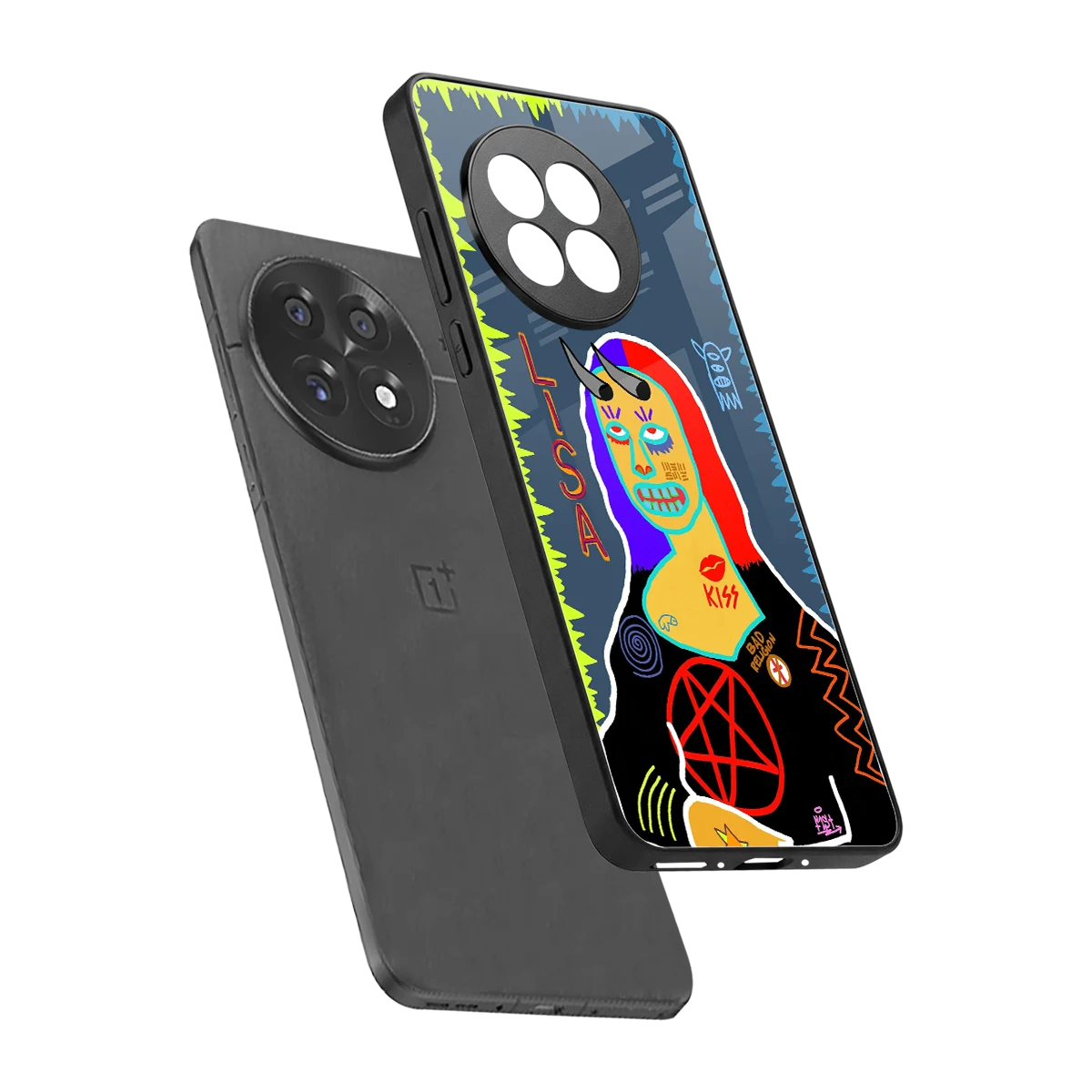 Rebel Lisa sleek oneplus 13r cover with tempered glass back and TPU edges