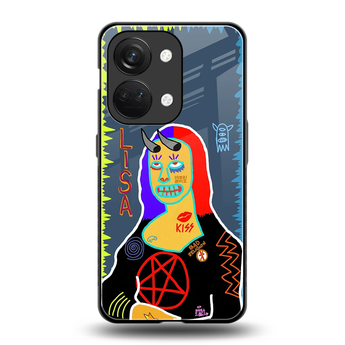 Rebel Lisa back phone cover | glass case for oneplus nord 3