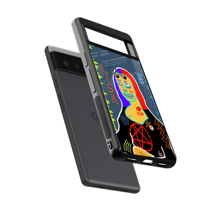 Rebel Lisa sleek google pixel 6a cover with tempered glass back and TPU edges