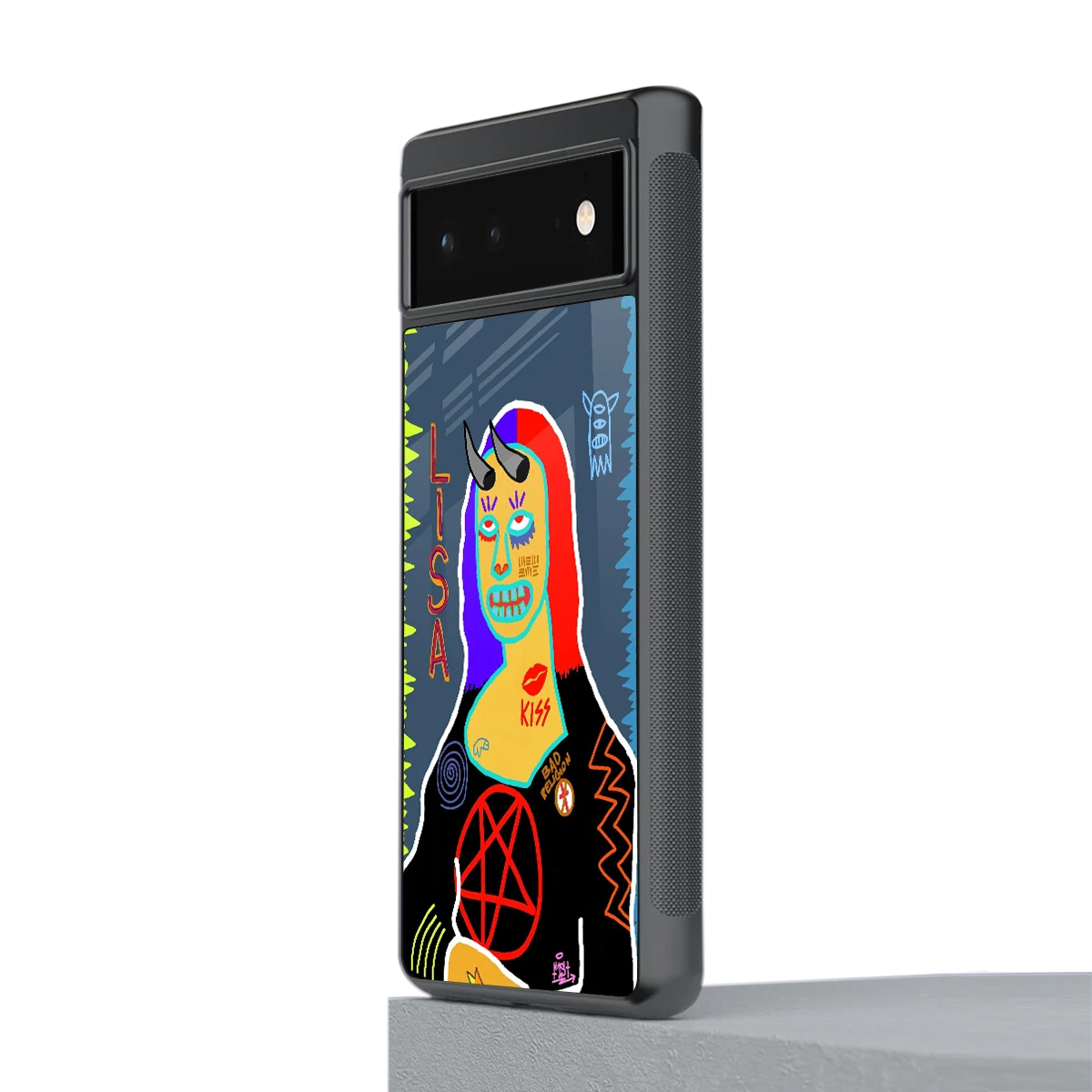 Rebel Lisa stylish phone case for google pixel 6a | glossy glass and slim fit