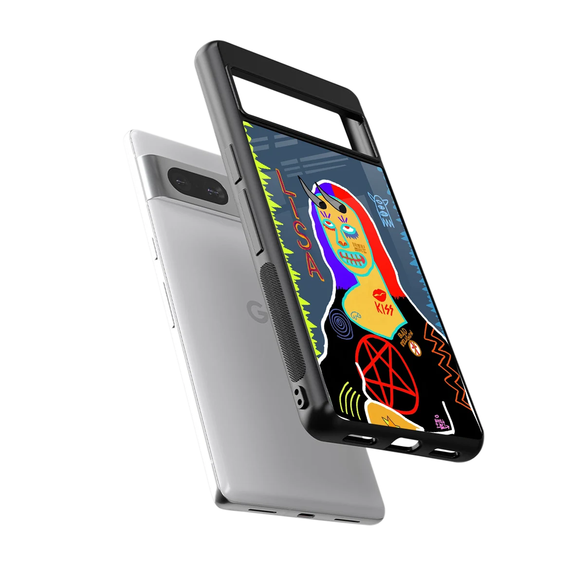 Rebel Lisa sleek google pixel 7 cover with tempered glass back and TPU edges