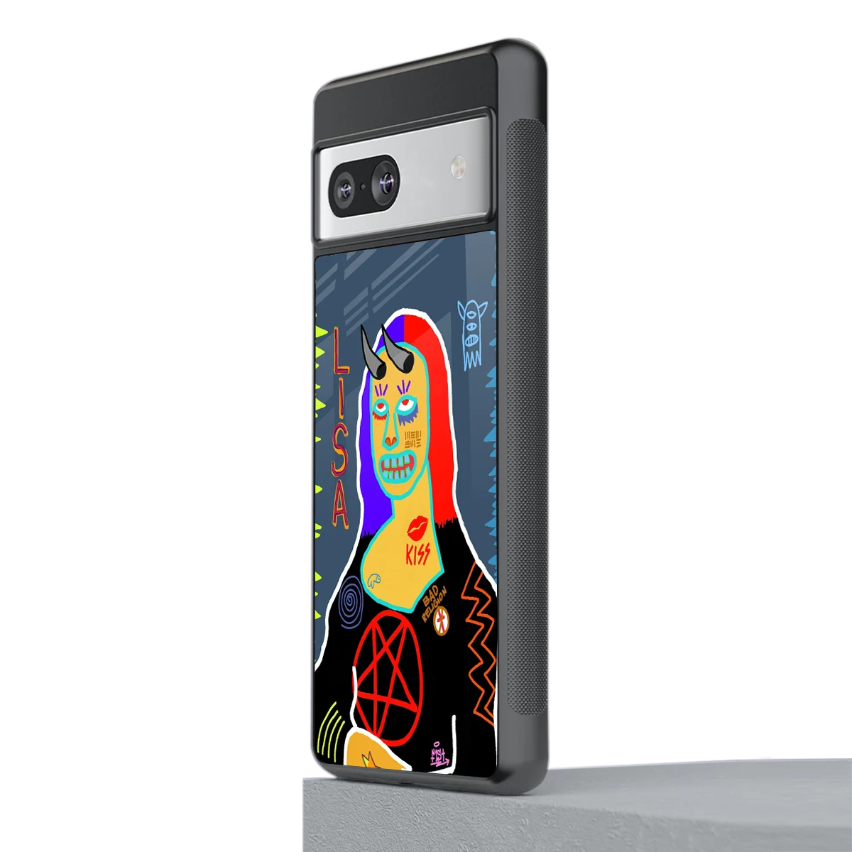 Rebel Lisa stylish phone case for google pixel 7a | glossy glass and slim fit