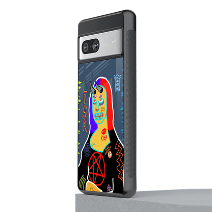 Rebel Lisa stylish phone case for google pixel 7 | glossy glass and slim fit