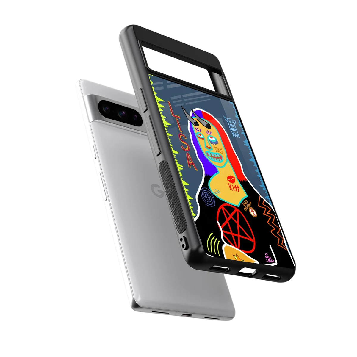 Rebel Lisa sleek google pixel 8 pro cover with tempered glass back and TPU edges