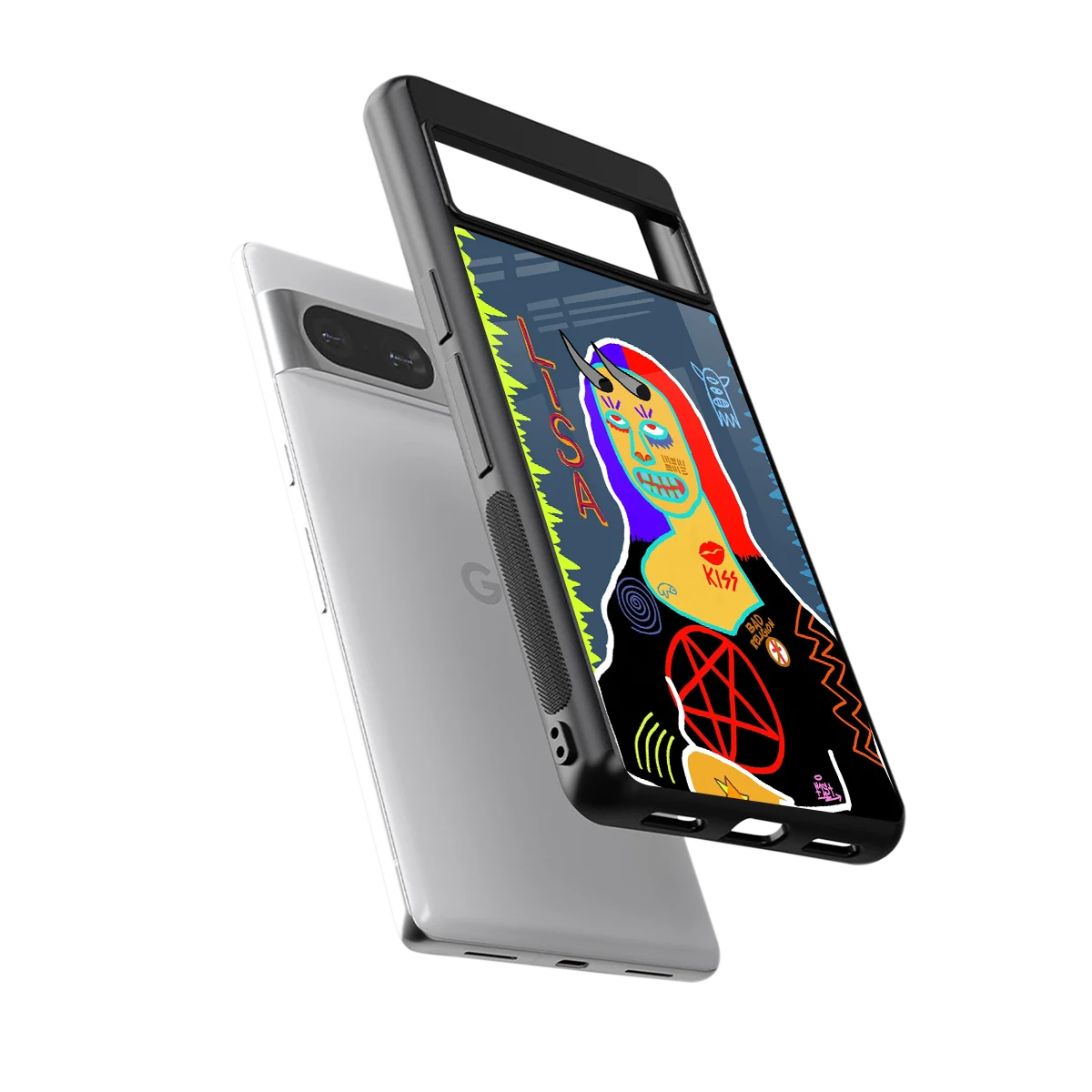 Rebel Lisa sleek google pixel 8 cover with tempered glass back and TPU edges