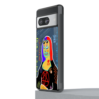 Rebel Lisa stylish phone case for google pixel 8 | glossy glass and slim fit