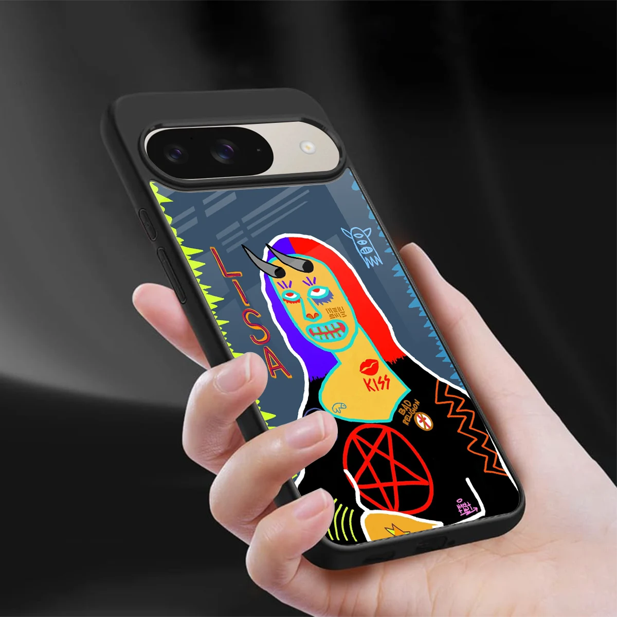 Rebel Lisa sleek google pixel 9 cover with tempered glass back and TPU edges