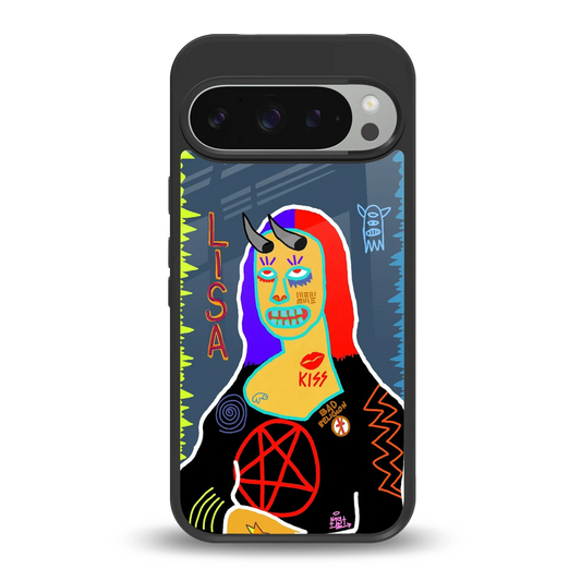 Rebel Lisa back phone cover | glass case for google pixel 9 pro xl