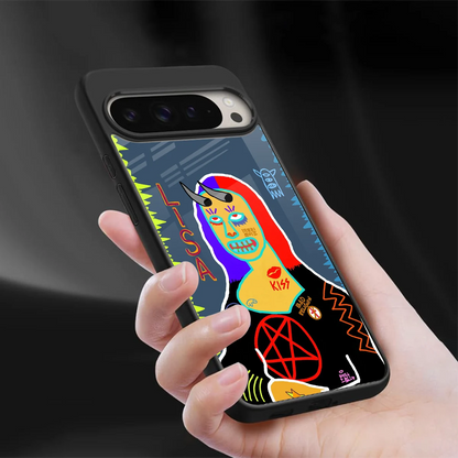 Rebel Lisa sleek google pixel 9 pro cover with tempered glass back and TPU edges