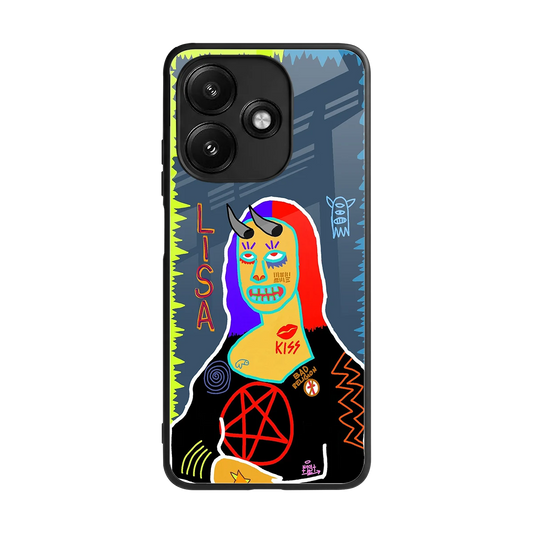 Rebel Lisa back phone cover | glass case for redmi 12 5g