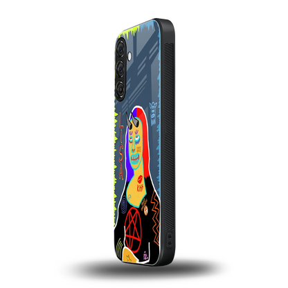 Rebel Lisa samsung galaxy a55 5g mobile cover | shockproof glass phone case