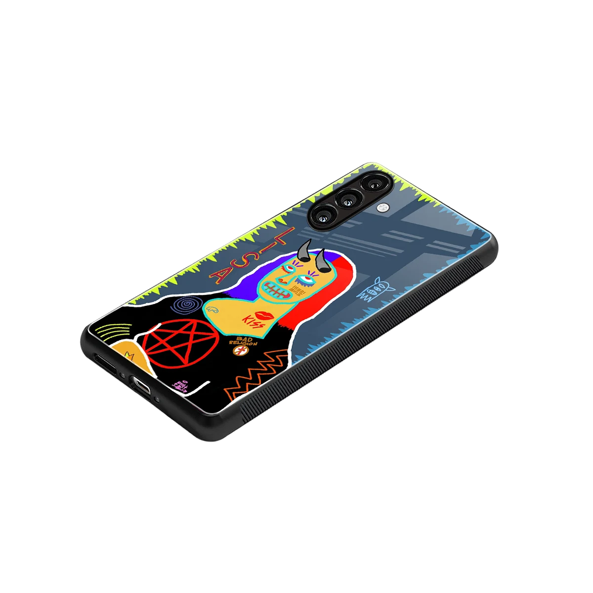 Rebel Lisa stylish phone case for samsung galaxy a55 5g | glossy glass and slim fit