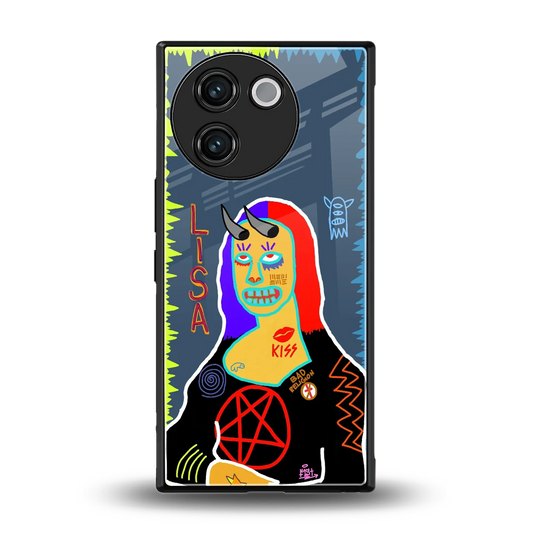 Rebel Lisa back phone cover | glass case for vivo v30e