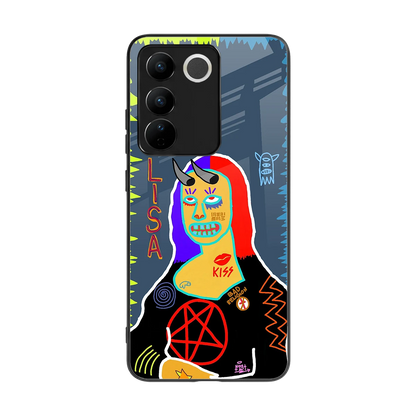Rebel Lisa back phone cover | glass case for vivo v27 5g
