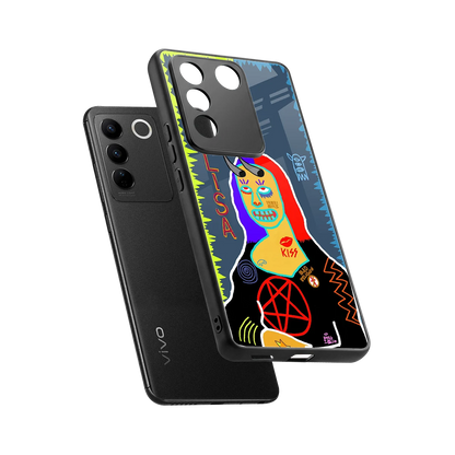 Rebel Lisa sleek vivo v27 5g cover with tempered glass back and TPU edges