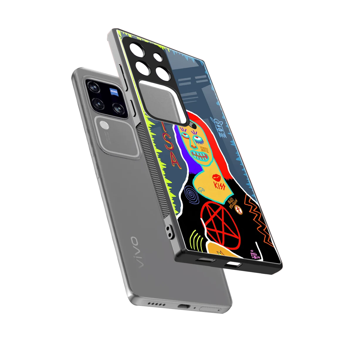 Rebel Lisa sleekvivo v30 pro cover with tempered glass back and TPU edges