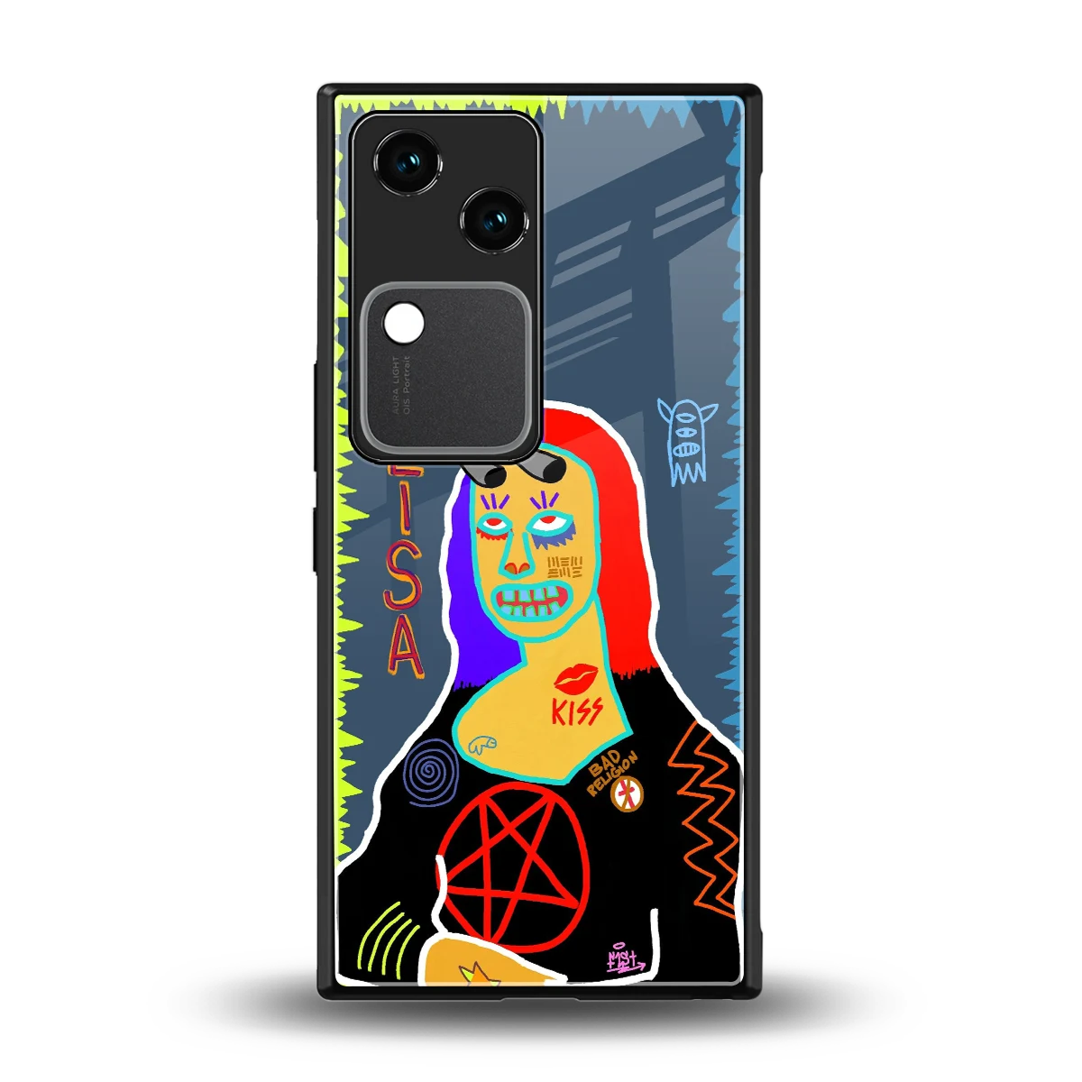 Rebel Lisa back phone cover | glass case for vivo v30