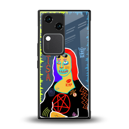 Rebel Lisa back phone cover | glass case for vivo v30