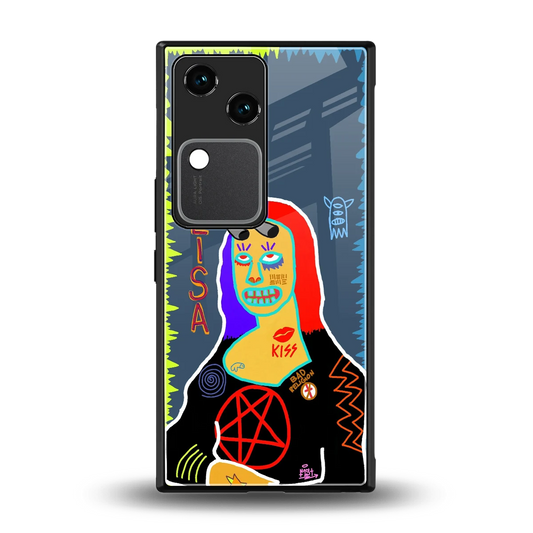 Rebel Lisa back phone cover | glass case for vivo v30
