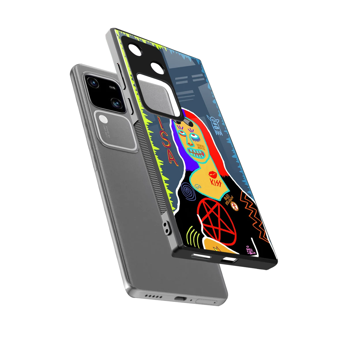 Rebel Lisa sleek vivo v30 cover with tempered glass back and TPU edges