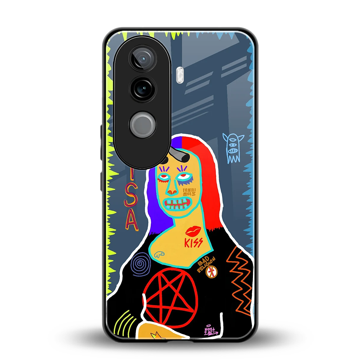 Rebel Lisa back phone cover | glass case for vivo v40e