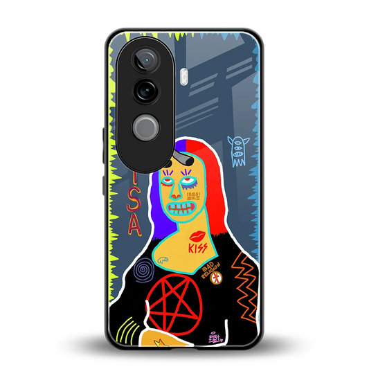 Rebel Lisa back phone cover | glass case for vivo v40e