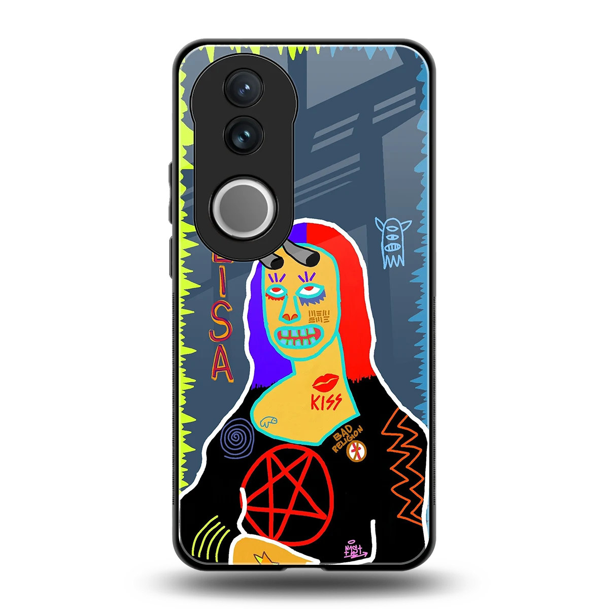 Rebel Lisa back phone cover | glass case for vivo v50