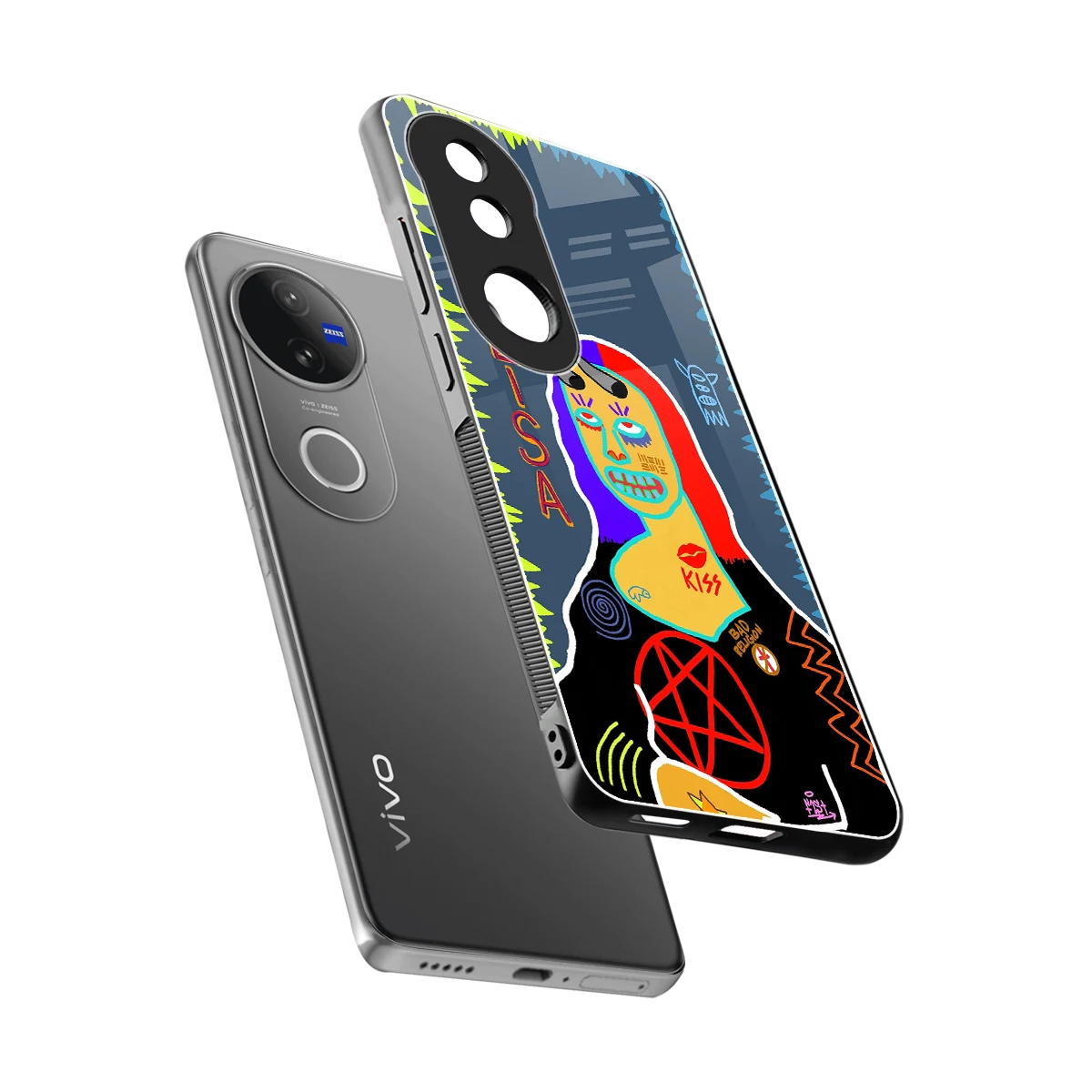 Rebel Lisa sleek vivo v50 cover with tempered glass back and TPU edges