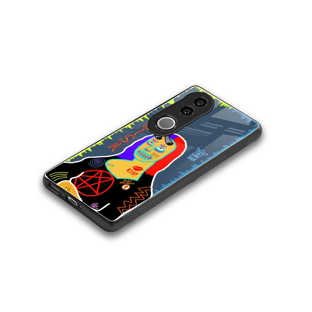 Rebel Lisa stylish phone case for vivo v50 | glossy glass and slim fit