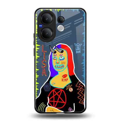 Rebel Lisa back phone cover | glass case for vivo v60