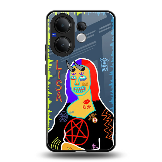 Rebel Lisa back phone cover | glass case for vivo v60