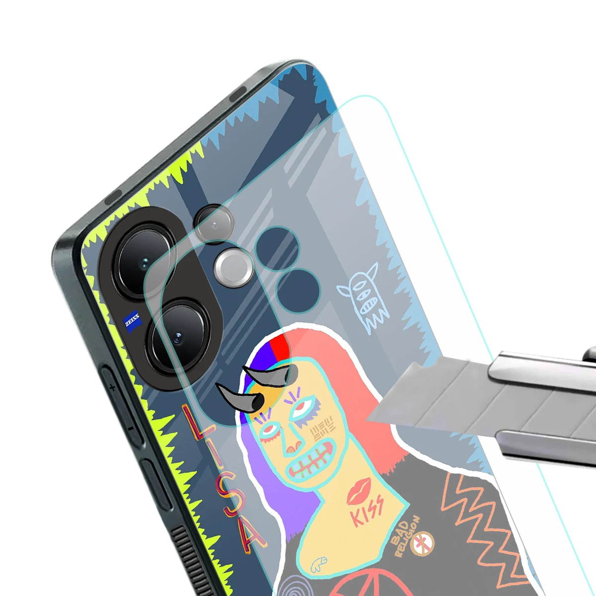 Rebel Lisa stylish phone case for vivo v60 | glossy glass and slim fit