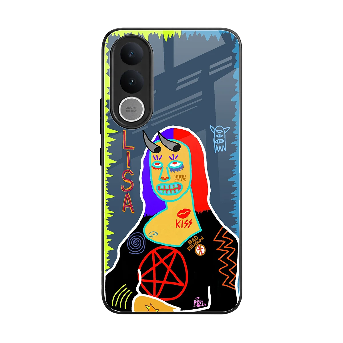 Rebel Lisa back phone cover | glass case for vivo v70 fe