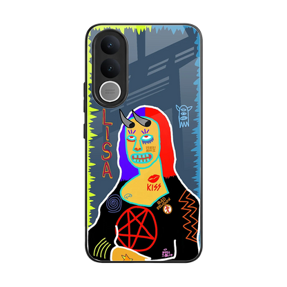 Rebel Lisa back phone cover | glass case for vivo v70 fe