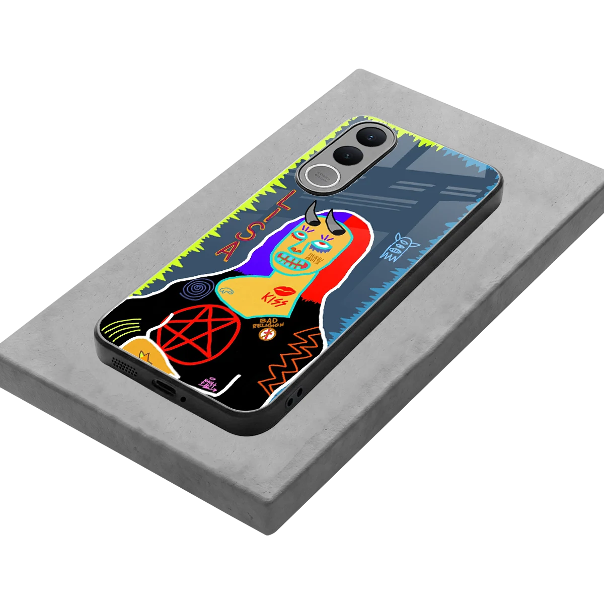Rebel Lisa stylish phone case for vivo v70 fe | glossy glass and slim fit
