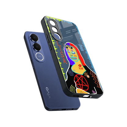 Rebel Lisa sleek vivo v70 fe cover with tempered glass back and TPU edges