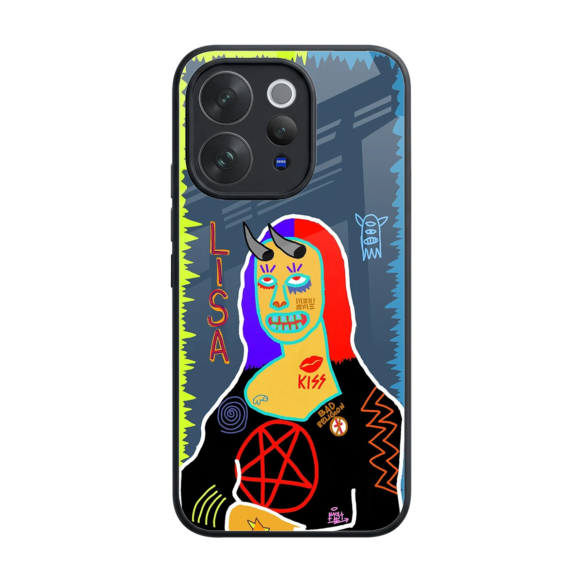 Rebel Lisa back phone cover | glass case for vivo v70 elite