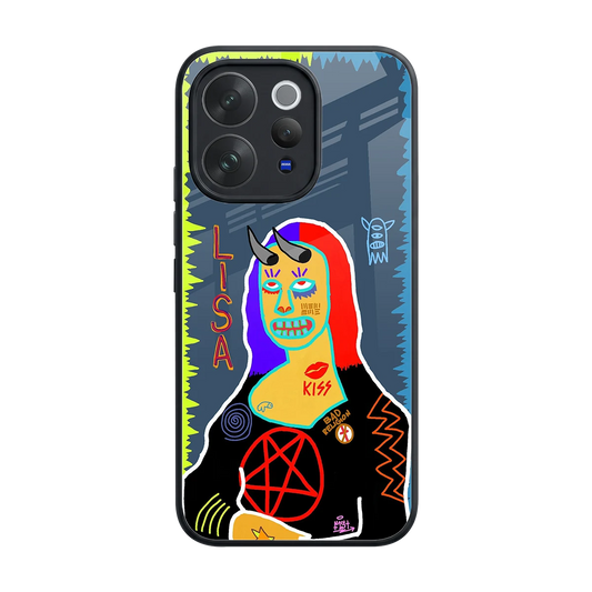 Rebel Lisa back phone cover | glass case for vivo v70 elite