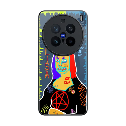 Rebel Lisa back phone cover | glass case for vivo x200 pro
