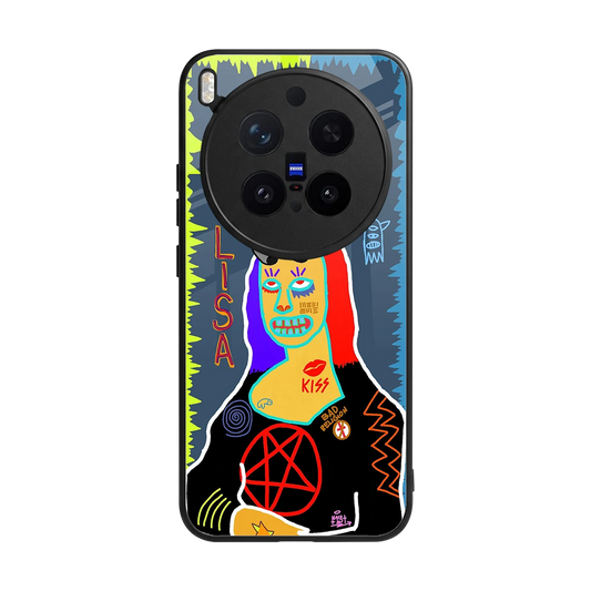 Rebel Lisa back phone cover | glass case for vivo x300 pro