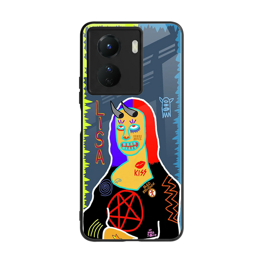 Rebel Lisa back phone cover | glass case for vivo y16